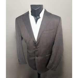 CANALI 50 40 Wool Charcoal Two Button Single Vent Blazer Jacket FLAWED